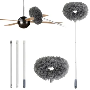 Long-Handle Fan Blade Duster, Washable Microfiber Cleaning Brush for Home