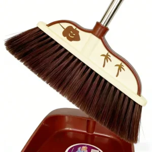 Long Handle Floor Broom and PVC Dustpan Set for Home Use