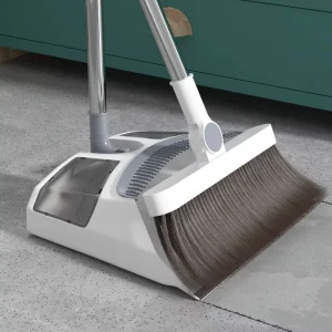 Long Handle Foldable Broom and Dustpan Set for Cleaning
