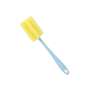 Long-Handle Glass Bottle and Cup Cleaning Brush with Sponge Head