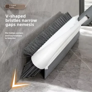 Long-Handle Hard-Bristled Bathroom Floor and Wall Cleaning Brush for Gaps, Blinds, and Seams