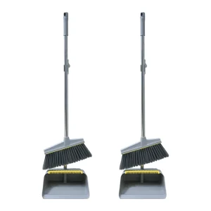 Long Handle Home & Hotel Indoor Outdoor Plastic Broom Dustpan Set Stainless Steel Broom Stick PP Broom Head Cleaning Supplies