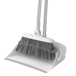 Long Handle Indoor Outdoor Broomstick with Rotating Dustpan Magic Home Use Plastic Broomstick Iron PP Bristle Head for Flooring