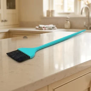 Long-Handle Nylon PBT Cleaning Brush Aqua Green 208mm for Keyboards and Kitchen Utensils