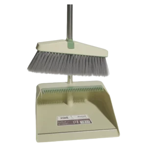 Long-Handle PET Broom with Dustpan, Soft Bristles and PP Broom Head for Home Use