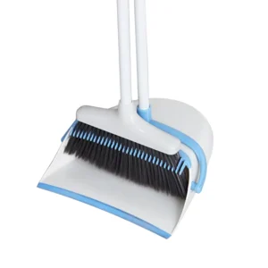 Long-Handle Plastic PP Broom with Aluminum Broomstick and Dustpan Set for Home Cleaning and Mopping