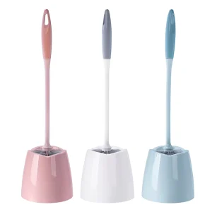 Long-Handle Plastic Toilet Brush Holder Easy-to-Assemble Drip-Proof Design for Concealed Storage