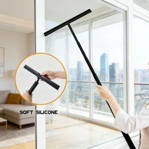 Long Handle Silicone Shower Telescopic Scraper Soft Silicone Window Blade Cleaning Bathroom Floor Telescoping Squeegee