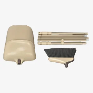 Long Handle Stand-Up Dustpan and Broom Set with Teeth