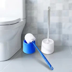 Long-Handle Toilet Brush with Base for Home and Hotel Use