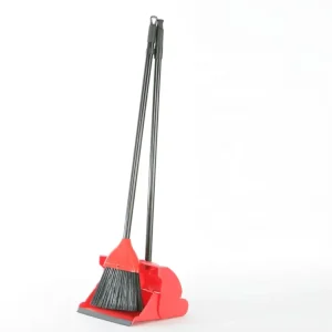 Long-Handled Dustpan and Brush Set With Plastic Broom