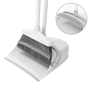 Long Handled Large Dustpan Brush Set Strong Quality Plastic and Aluminum Broom Stick for Home Cleaning
