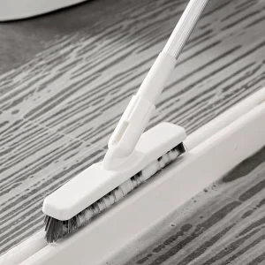Long-Handled PP Hard-Bristle Corner Crevice Floor Brush for Bathroom Tile Gaps