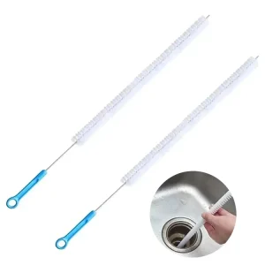 Long Plastic Drain Cleaning Brush with Nylon Bristles