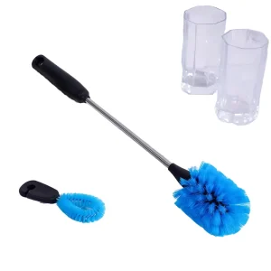 Long Plastic Handle Antibacterial Cleaning Brush Set with Food-Grade Nylon Bristles for Sports Bottles