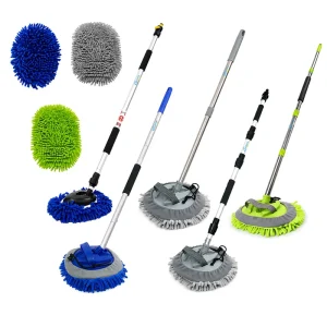 Long Reach Car Cleaning Brush Flexible Telescoping Chenille Mop Scratch Safe Paint Maintenance Washing Tool
