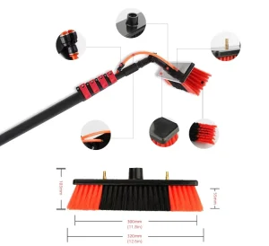Long Reach Water Fed Pole Solar Panel Cleaning Brush Solar Telescopic Brush Set for PV and Solar Systems