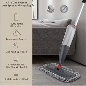 Long-Rod Spray Mop for Household Floor Cleaning