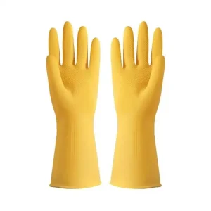 Long-Sleeve Kitchen Cleaning Gloves Waterproof Red Rubber Latex Gloves for Dishwashing