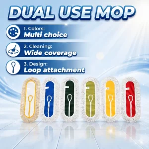 Loop-Attachment Dust Mop Refill with Wide Coverage for Hotel and Hospital Cleaning