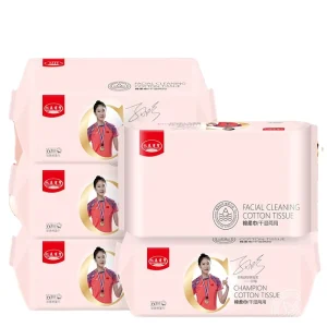 Low MOQ 50 Count Disposable 3-Ply Cotton Tissues OEM Soft Facial Towels for Cleaning Dry Soft Face Cotton Towels