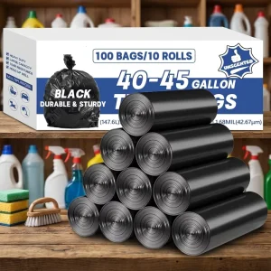 Low Price Heavy Duty Black Large PE HDPE LDPE Heat Seal Disposable Trash Bag Roll Flat Packing Garbage Bag