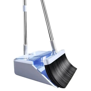 Low Priced Plastic Telescopic Long Handle Broom Dustpan Set Soft Windproof Broom Rotatable Feature Household Cleaning Supplies