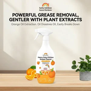 Lucky rainbow New Arrival Fast Acting Sweet Orange Scent 500g Spray Kitchen Cleaner 80% Active Ingredient Grease Remover for