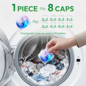 LunaSwirl 4 in 1 Eco Friendly Apparel Laundry Pods Cyclone Design Deep Clean Anti Bacterial & Long Lasting Fresh Scent