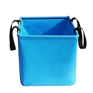 Lure Fishing PVC Square Folding Bucket Outdoor Beach Storage Bag Car Washing Water Carrying Waterproof 15L Bag