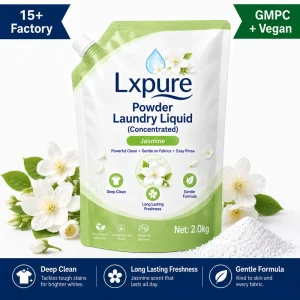 Lxpure Jasmine Scent Concentrated Powder Laundry Liquid Detergent Gentle Formula Long Lasting Aroma OEM Private Label Factory