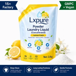 Lxpure Lemon Fresh Scent Concentrated Powder Laundry Liquid Detergent Natural Citrus Aroma Powerful Stain Removal Manufacturer