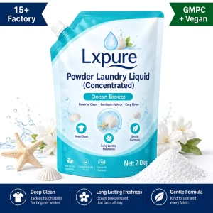 Lxpure Ocean Breeze Fragrance Concentrated Powder Laundry Detergent 2kg Deodorizing Stain Remover Gentle Low Residue