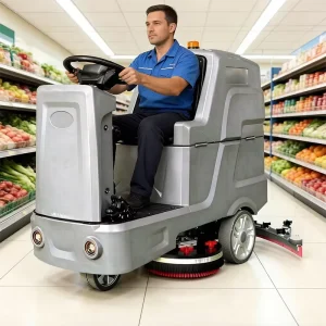 M7 Ride-On Floor Scrubber 138L Water Tank 600W Motor Adjustable Steering Commercial Floor Cleaner