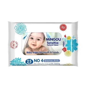 MINGOU Non Woven Antibacterial Biodegradable Flushable Eco Friendly Alcohol Free Baby Cleansing Wipes