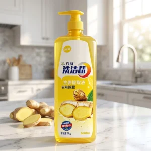 MINGSHI Ginger Scent Dishwashing Liquid Antibacterial Heavy Duty Degreaser Eco Friendly Disposable