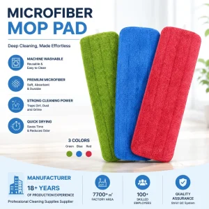 MSJ Custom Microfiber Flat Dust Mop Replacement Cloths Easy to Operate High Efficiency Washable Reusable Head Pad Home Floor