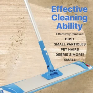 MSJ Heavy Duty Aluminum Flat Mop Reusable Microfiber Mop Pad Professional Cleaning Tool for Office Restaurant & Household Use