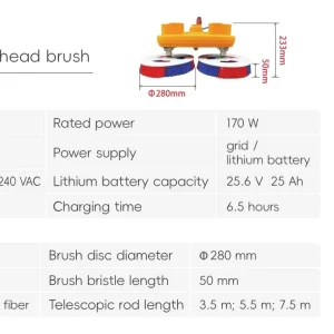 MULTlFlT MULR C01 PRO 10.8M Solar Panel Cleaning Brushes