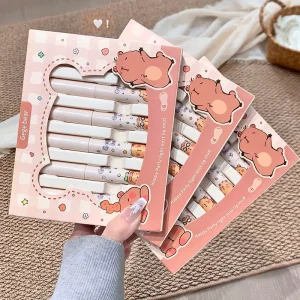 Macaron Pink Matte Lip Mud Soft Velvet Texture Moisturizing Mineral Liquid Long-Lasting Non-Transfer Lip Cream Set