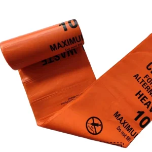 Machine Made Household logo Printed Medical Waste 13 Gallon Biodegradable Garbage Bags Big Small Size Orange Garbage Bins Bags