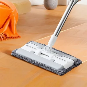 Magic Flat Mop With Cloth Gripper And Scraper Hands Free Washing Mop For Bathroom Kitchen Hard Floor Maintenance