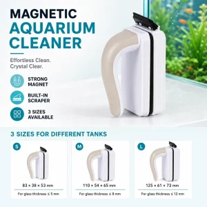 Magnetic Aquarium Cleaner With Built in Scraper Soft Non slip Fish Tank Algae Remover Glass Cleaning Tool OEM ODM EcoFriendly