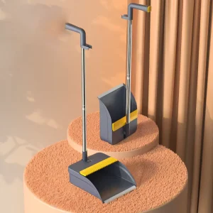 Mane Long Broom Dustpan Set with Steel Broomstick Stainless Steel Dustpan for Home Cleaning Hair Sweeping Hand Style
