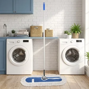 Manual Color-Coded Cotton Yarn Rectangular Dust Mop with Lightweight Aluminum Pole for Hotel and Property Floor Cleaning