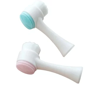 Manual Dual-Sided Soft-Bristle Silicone Facial Cleansing and Massage Brush, Model Xq00051