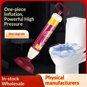 Manual Gas-Pressure TPR Suction Drain Cleaner for Toilet and Kitchen Pipes