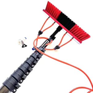 Manual Retractable Carbon Telescopic Solar Panel Cleaning Brush Water Fed Tool for Glass Curtain Wall Household Cleaning