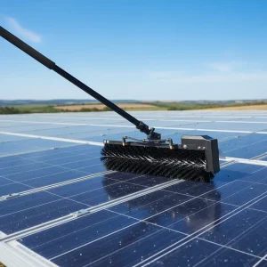 Manual Solar Panel Cleaning Water Spray Brush with Telescopic Metal Pole