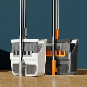 Manufacturer 2-in-1 Foldable Rotatable Broom and Dustpan Set with Comb Teeth